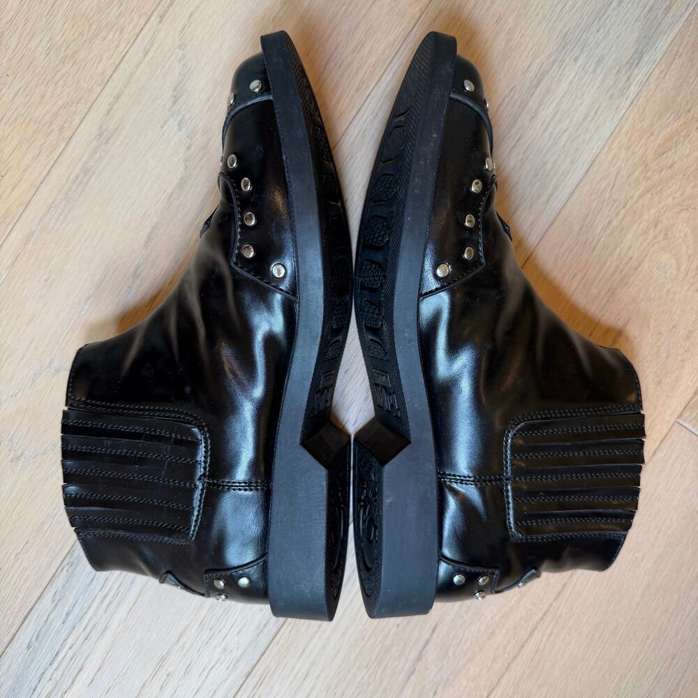 T.U.K. Black Studded Jam Boots Pointed Ankle Boot Silver Studs Women’s 10 - Picture 8 of 11